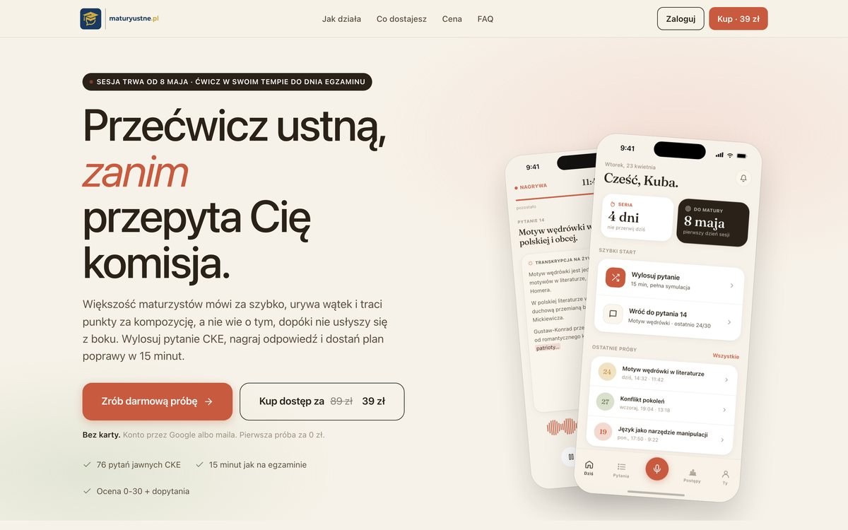 maturyustne.pl na ekranie telefonu i komputera
